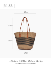 Luxury Large Capacity Women Girls Woven Straw Bag Handbag for Summer Beach