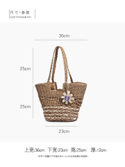 High Quality Handmade Large Capacity Summer Style Straw Bag Tote Bag for Women