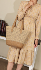 Multi Functional Simple Design Large Capacity Summer Beach Straw Woven Bag Handbag for Women