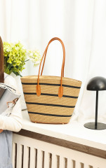 Factory Wholesale Summer Woven Casual Straw Bag Tote Bag Handbag for Travel
