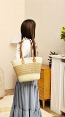 Summer Women's Large Capacity Straw Woven Handbag Underarm Bag for Holiday