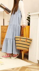 Factory Wholesale Summer Woven Casual Straw Bag Tote Bag Handbag for Travel