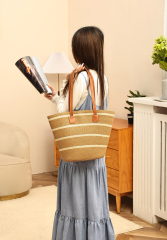 Popular New Simple Fashion Women's Straw Bag Underarm Bags Handbag for Sandbeach