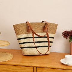 Fashionable Simple Large Capacity Straw Woven Bag Handbag Underarm Bag for Vacation