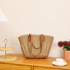 Popular Durable Women's Summer Seaside Vacations Straw Bags Handbag for Travel