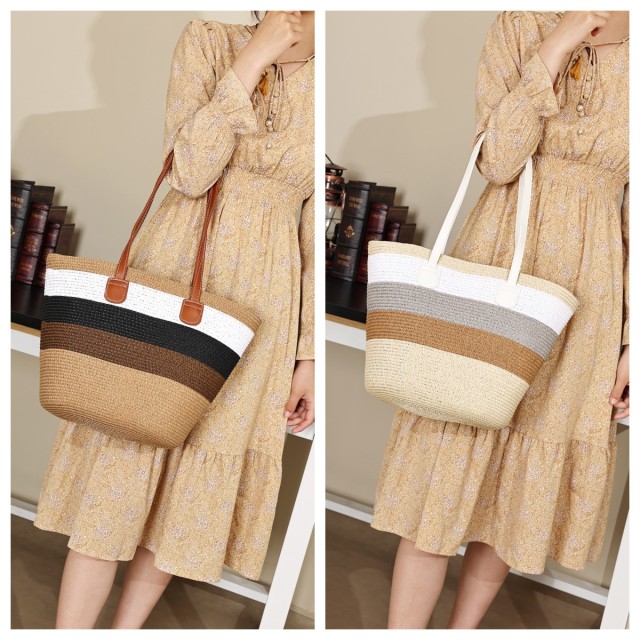 High Quality Large Capacity Summer Vacation Straw Bag Tote Bag for Daily Life
