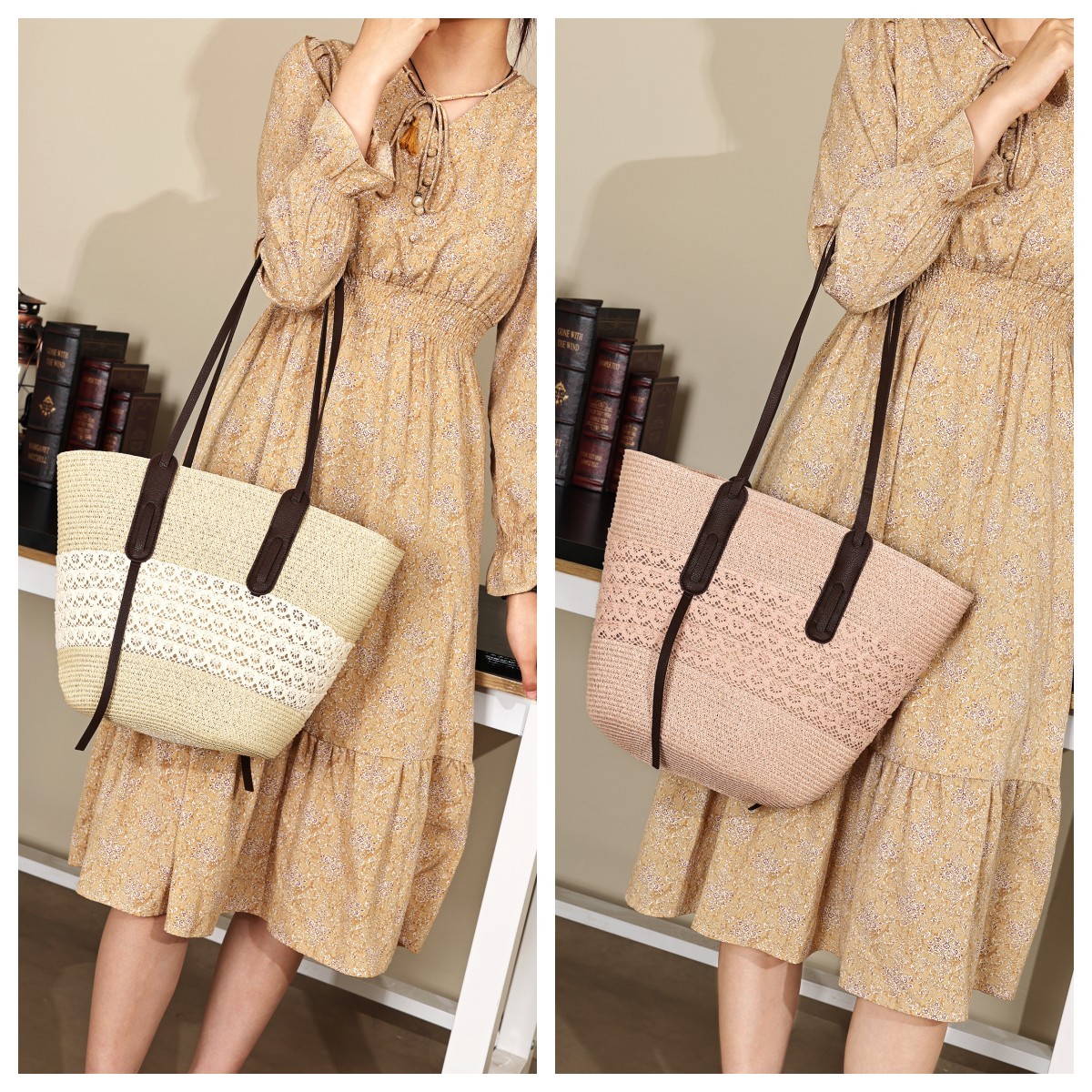 Summer Beach Ladies Summer Straw Bags Tote Bags Handbag for Travel Shopping