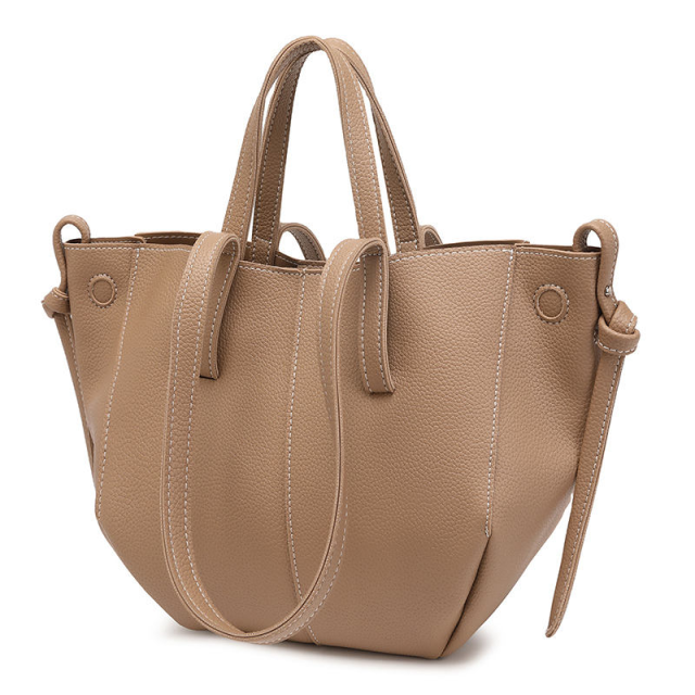 Timeless Textured Leather Tote with Versatile Carrying Options