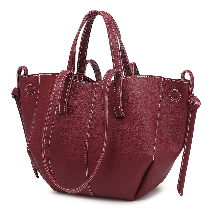 Timeless Textured Leather Tote with Versatile Carrying Options