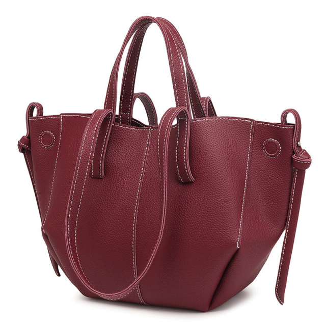 Timeless Textured Leather Tote with Versatile Carrying Options