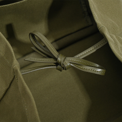 Spacious Canvas Tote Bag with Leather - Like Handles in Classic Black White and Olive Green for Versatile Daily Use
