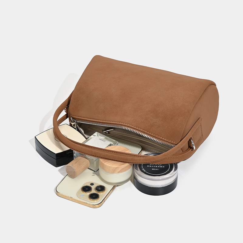 Unique Sculpted Suede Bag with Dual Handles and Detachable Strap in Versatile Elegant Colors