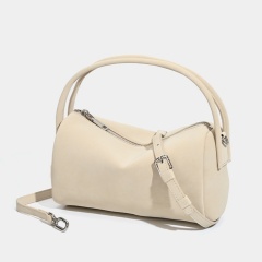 Unique Sculpted Suede Bag with Dual Handles and Detachable Strap in Versatile Elegant Colors