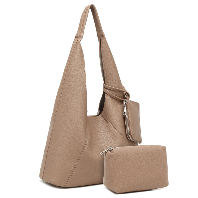 Timeless Hobo Bag in Classic Colors with Practical Detachable Pouches