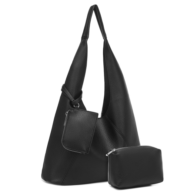 Timeless Hobo Bag in Classic Colors with Practical Detachable Pouches