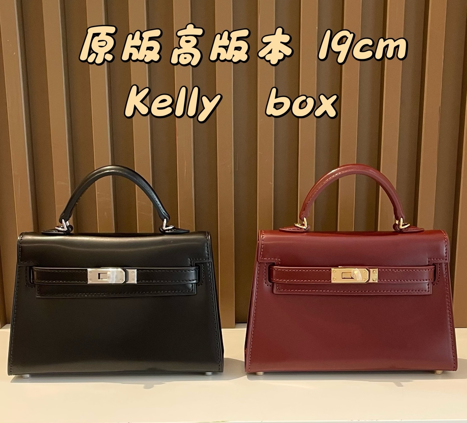 Premium Box Calf Leather Top Handle Bag - Classic Handmade Stitching 19cm/22cm/25cm