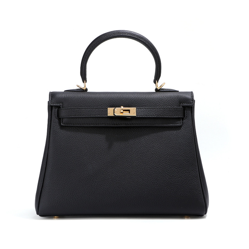 Top layer cowhide Kelly bag - premium leather luxury brand women's bag for fashion casual use, versatile single-shoulder crossbody bag