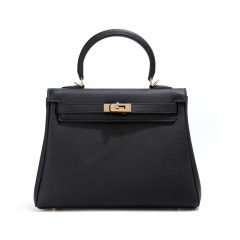 Top layer cowhide Kelly bag - premium leather luxury brand women's bag for fashion casual use, versatile single-shoulder crossbody bag