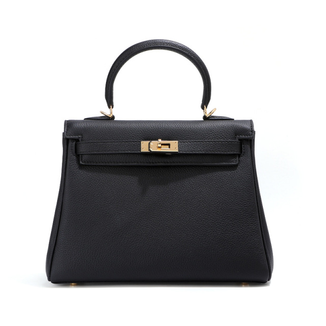 Top layer cowhide Kelly bag - premium leather luxury brand women's bag for fashion casual use, versatile single-shoulder crossbody bag