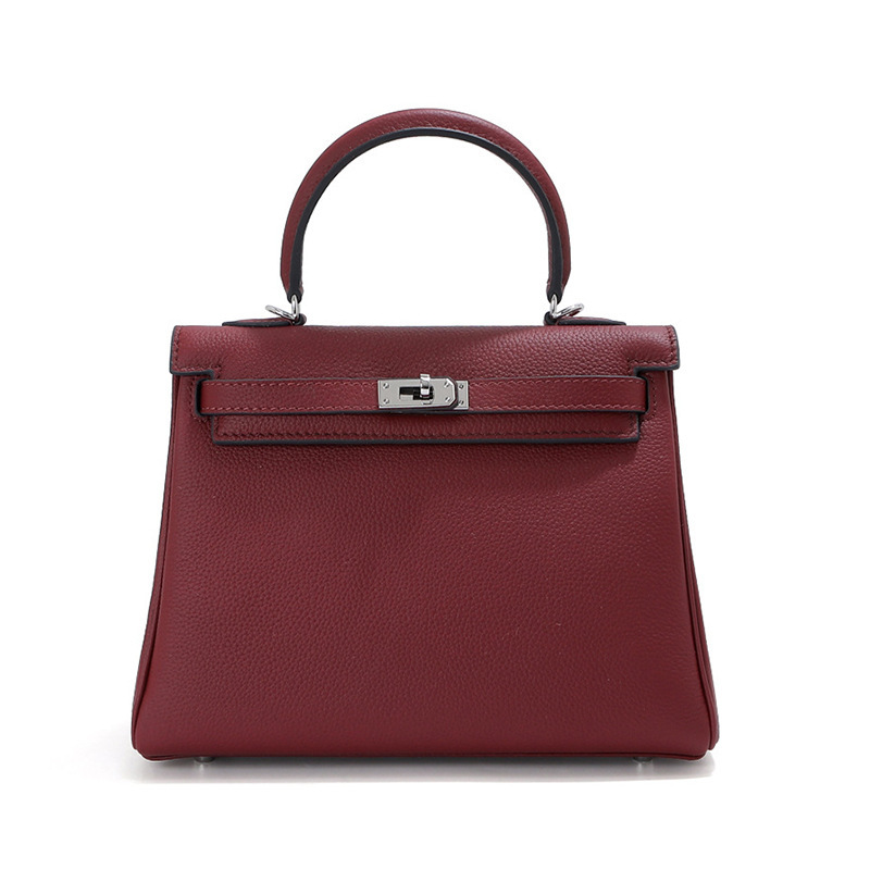 Top layer cowhide Kelly bag - premium leather luxury brand women's bag for fashion casual use, versatile single-shoulder crossbody bag
