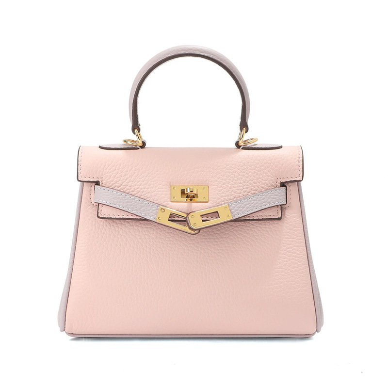 Top layer cowhide Kelly bag - premium leather luxury brand women's bag for fashion casual use, versatile single-shoulder crossbody bag