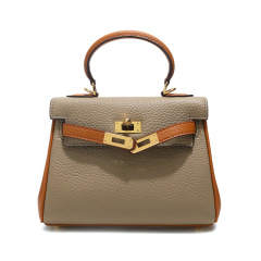Top layer cowhide Kelly bag - premium leather luxury brand women's bag for fashion casual use, versatile single-shoulder crossbody bag