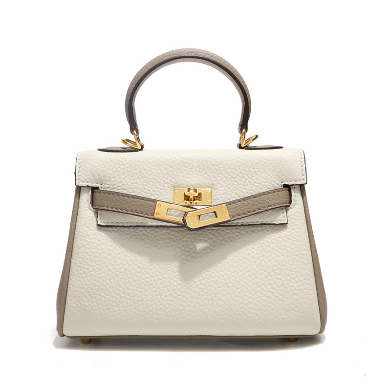 Top layer cowhide Kelly bag - premium leather luxury brand women's bag for fashion casual use, versatile single-shoulder crossbody bag