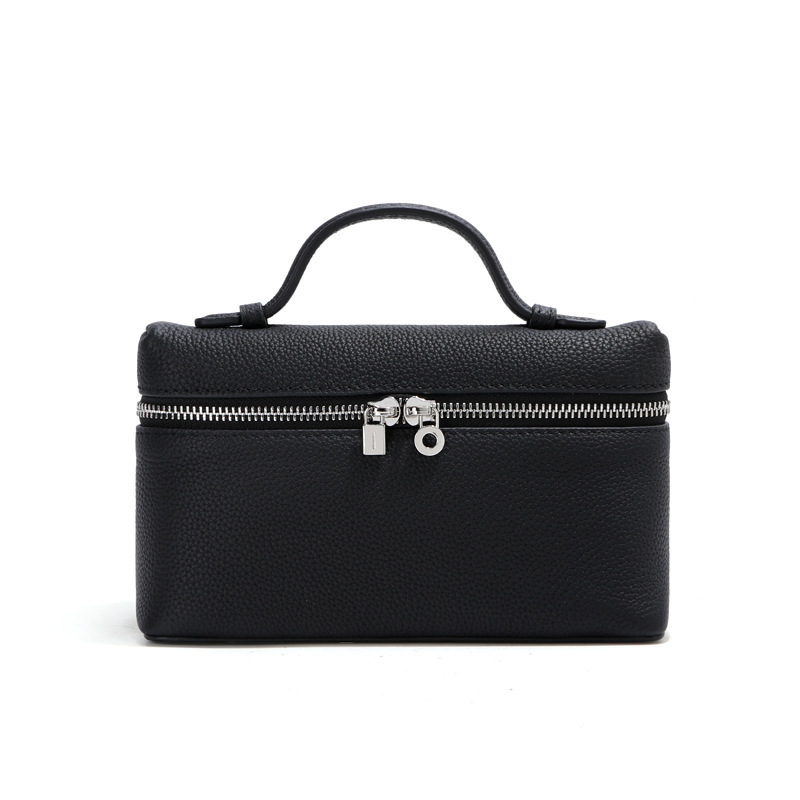 English rendering: Top-Grain Leather Mini Box Bag for Women, Structured Handheld Shoulder Bag with Crossbody Strap,