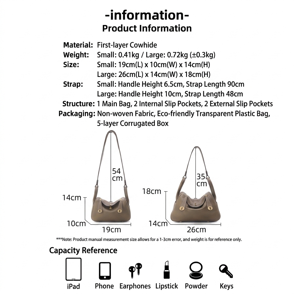 Women's Genuine Top-Grain Leather Pillow Shoulder Bag, Soft Litchi-Grain Cowhide Crossbody Handbag with Zipper Closure