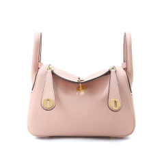 Women's Genuine Top-Grain Leather Pillow Shoulder Bag, Soft Litchi-Grain Cowhide Crossbody Handbag with Zipper Closure