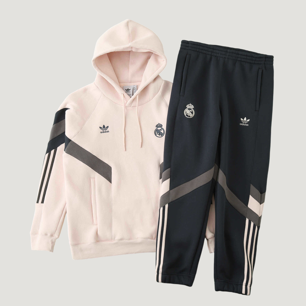 2526 Real Madrid CF Pink Hooded Hoodie set