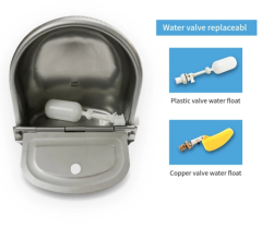 4L stainless steel livestock drinking bowl