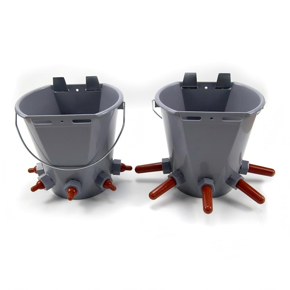 8L lamb calf feeding bucket with 5 teats