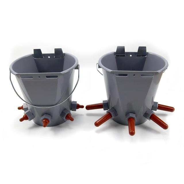 8L lamb calf feeding bucket with 5 teats
