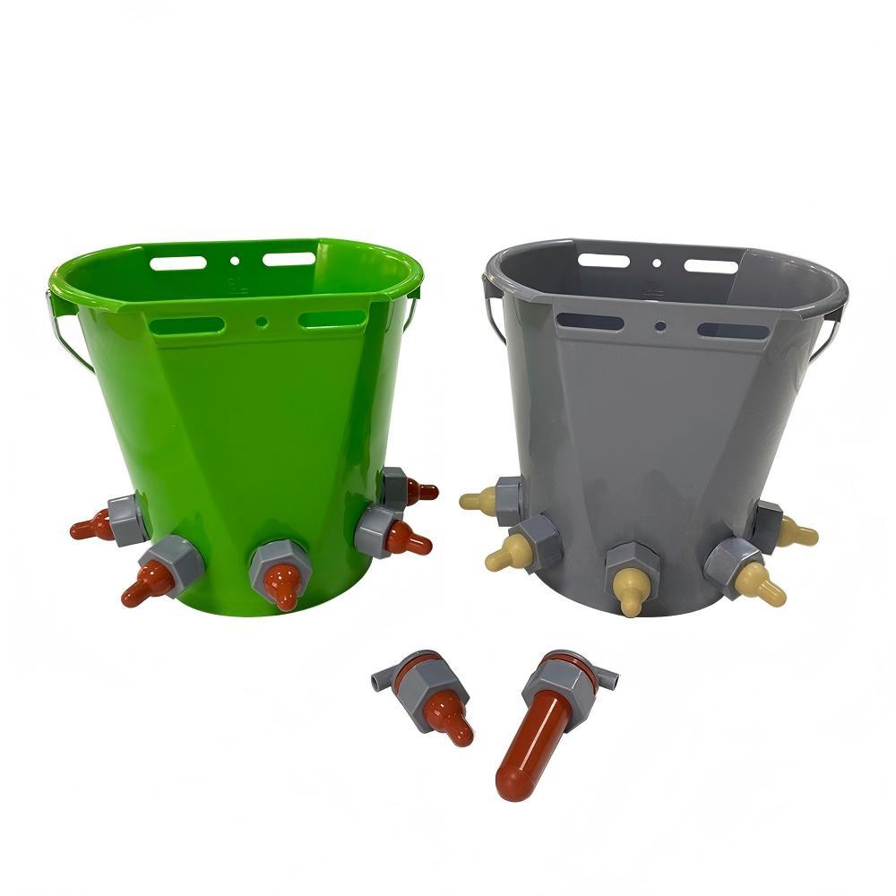 8L lamb calf feeding bucket with 5 teats