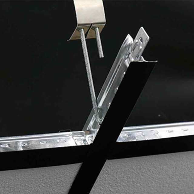 شبكات سقف T ذات السطح الأسود المسطح T-24,أسقف من الألياف المعدنية | بلاط سقف عازل للصوت | ألواح أسمنتية ليفية | مورد صيني لشبكات السقف على شكل حرف T,شبكات سقف T ذات السطح الأسود المسطح T-24