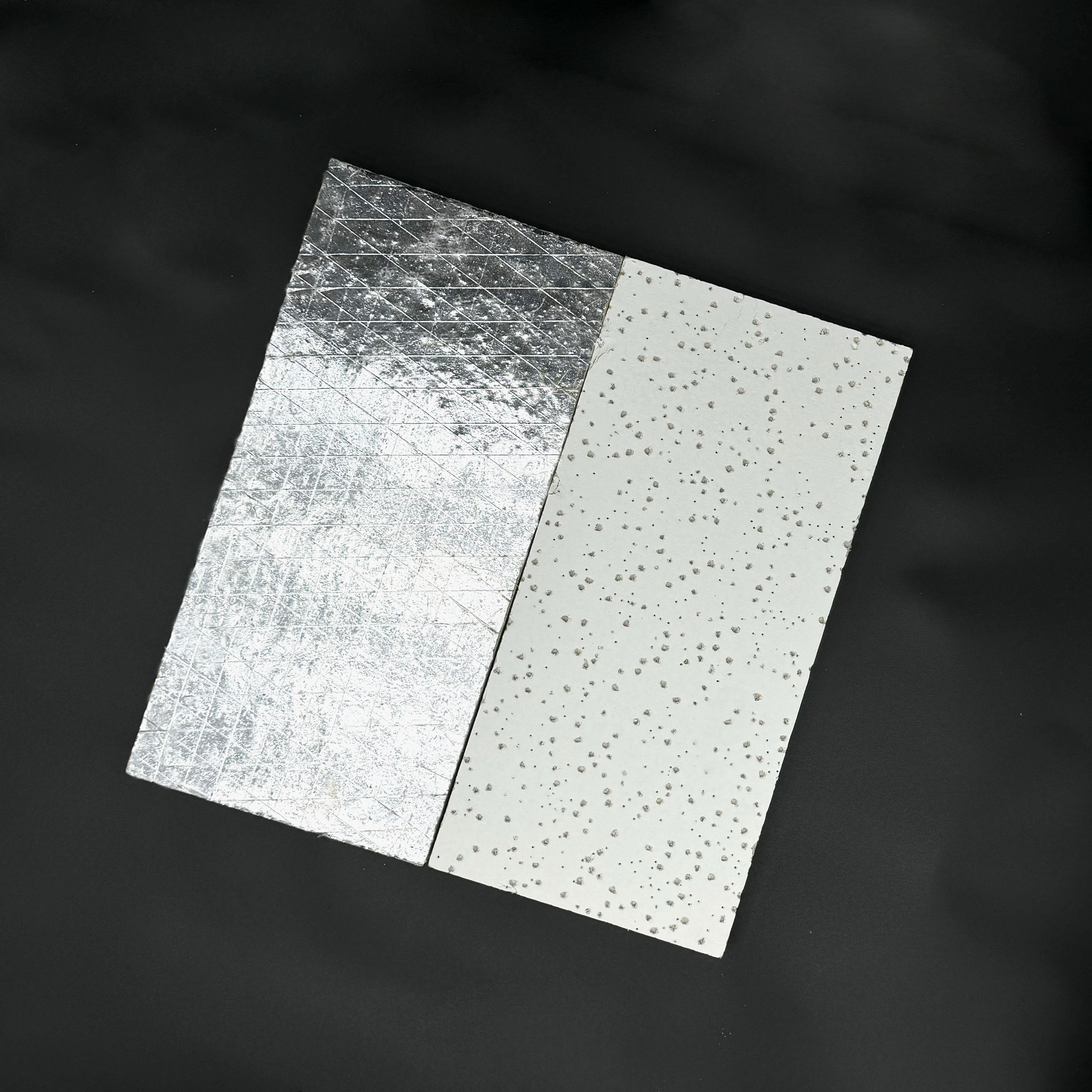 High-Performance Aluminum Foil Mineral fiber ceiling tiles for Insulation and Soundproofing,أسقف من الألياف المعدنية | بلاط سقف عازل للصوت | ألواح أسمنتية ليفية | مورد صيني لشبكات السقف على شكل حرف T,High-Performance Aluminum Foil Mineral fiber ceiling tiles for Insulation and Soundproofing