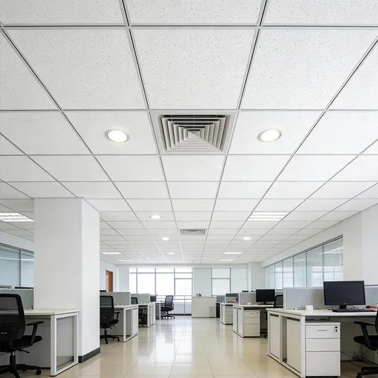Complete suspended ceiling system with ceiling tiles and metal grid