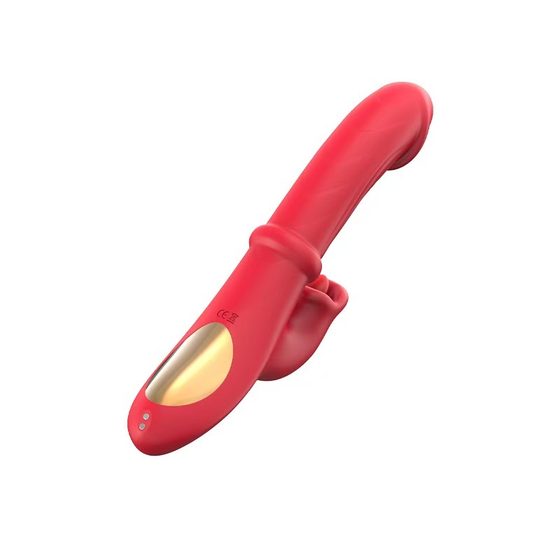 Thrusting Vibrator Sex Toys, Dildos Adult Sex Toy for Women G Spot Vibrator with Sliding Ring 7 Thrusting Dildo & 10 Tongue Licking 10 Vibrating Modes, Rabbit Vibrators for Female Couples Games