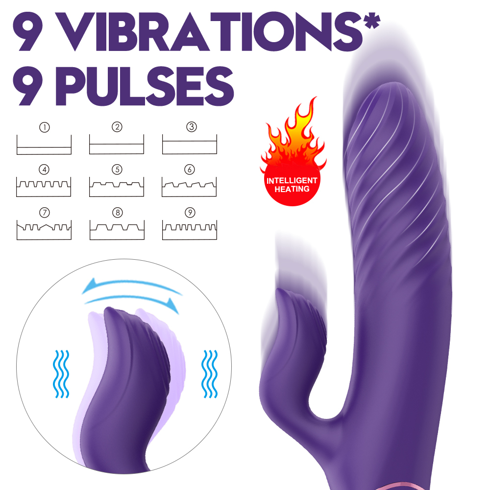 Factory Supply Fashion Design 10 Frequencies Sex toy Woman, Massage Rabbit Dildo Intelligent, Heating Vibrator