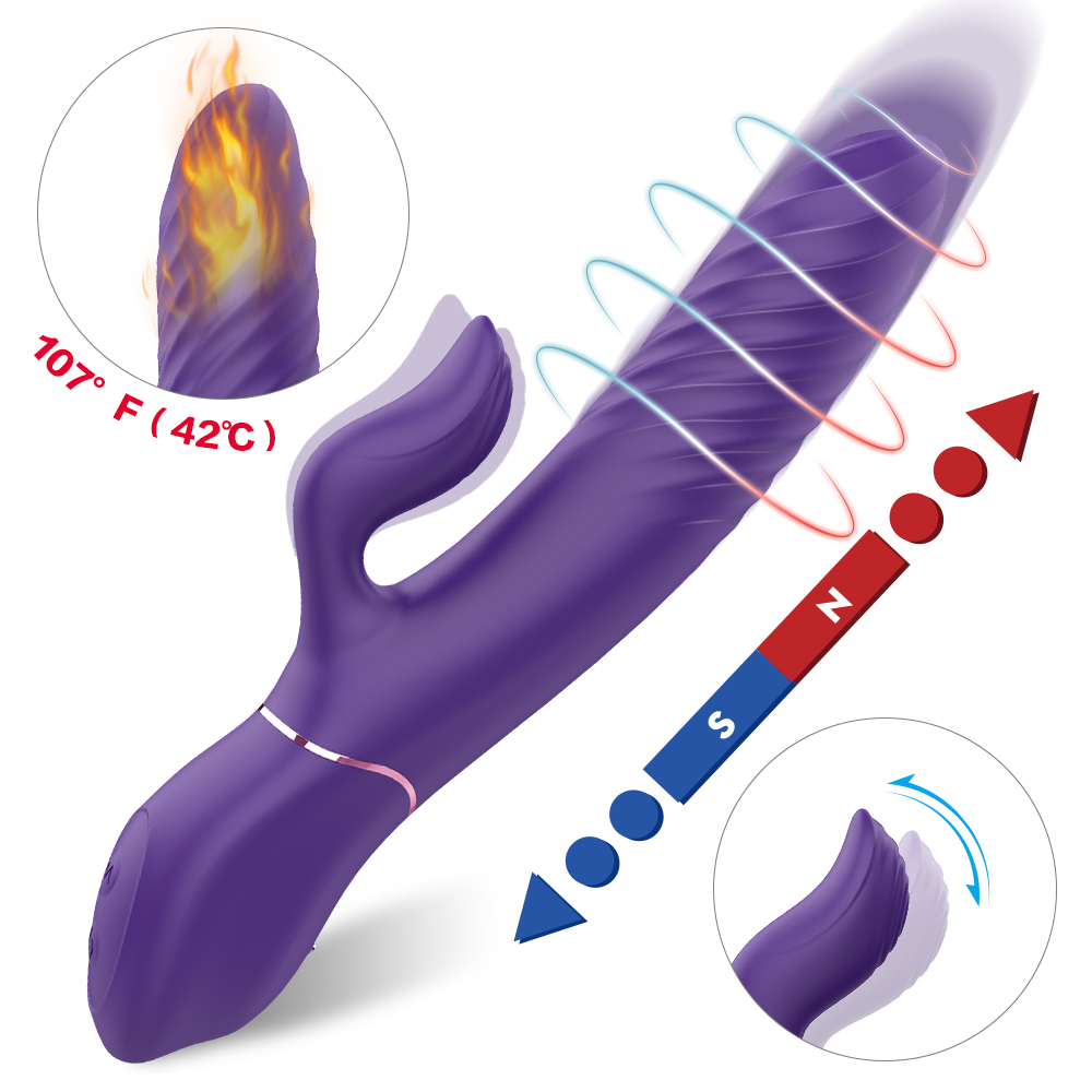 Factory Supply Fashion Design 10 Frequencies Sex toy Woman, Massage Rabbit Dildo Intelligent, Heating Vibrator