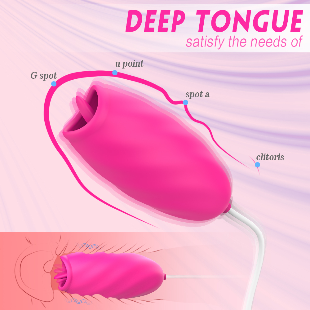 Soft silicone tongue licking love egg for women