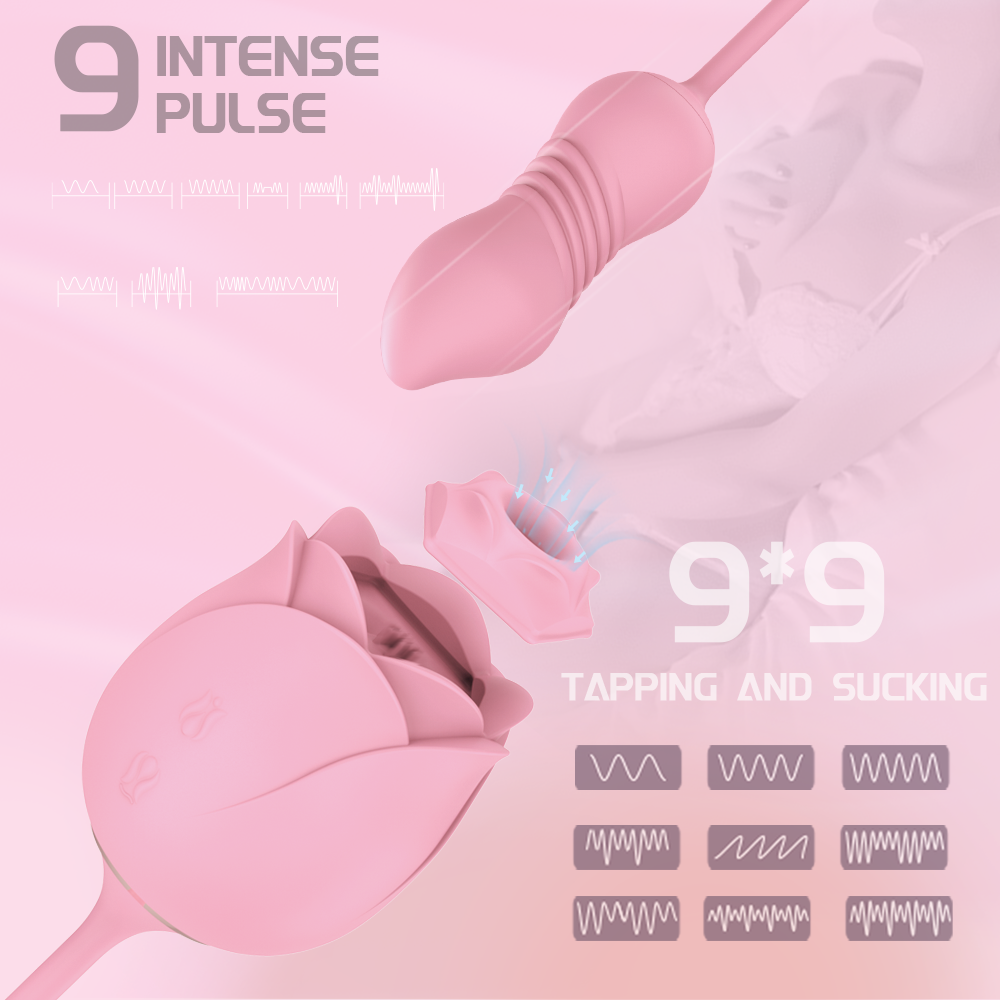 Immortal Flower 5-Clitoral Sucking, Vibrator Rose Sex Love Egg Toy for Women