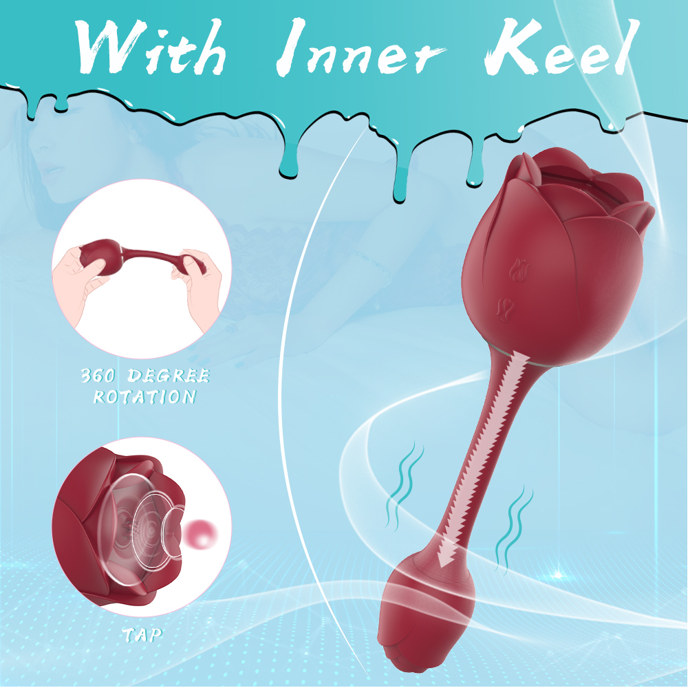 Rose sex toy of couple, Oral licking stimulate masturbate, Adult toys massager For Women