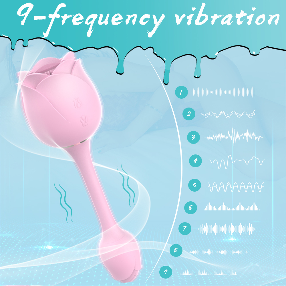 Rose sex toy of couple, Oral licking stimulate masturbate, Adult toys massager For Women