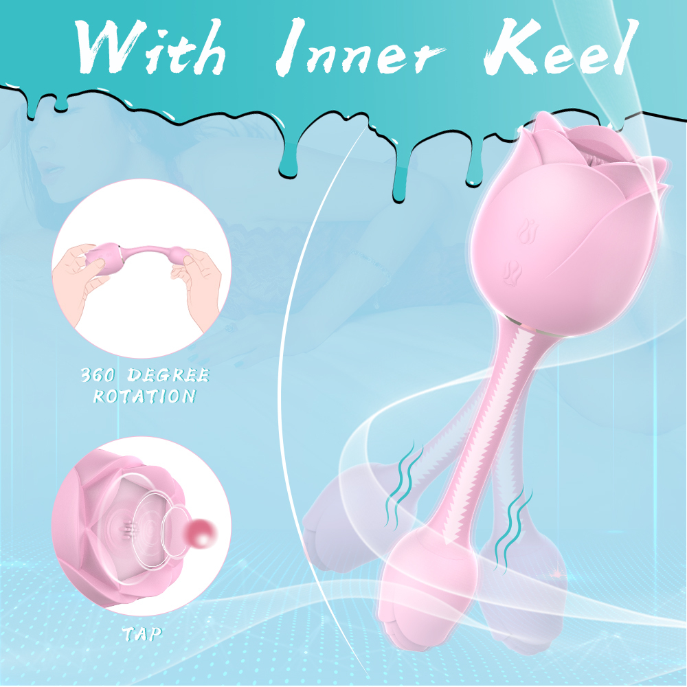 Rose sex toy of couple, Oral licking stimulate masturbate, Adult toys massager For Women
