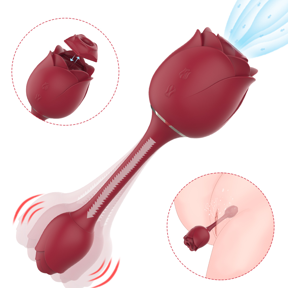 Rose sex toy of couple, Oral licking stimulate masturbate, Adult toys massager For Women