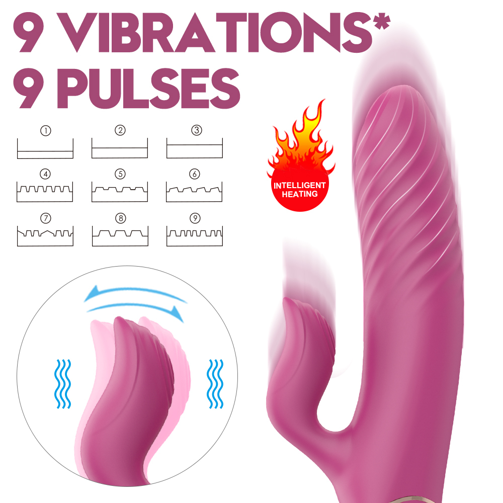 Factory Supply Fashion Design 10 Frequencies Sex toy Woman, Massage Rabbit Dildo Intelligent, Heating Vibrator