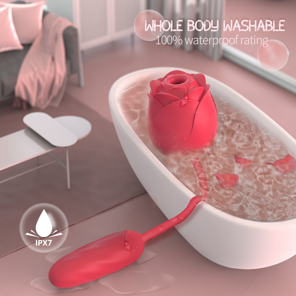 Immortal Flower 9- Sucking Rose, Love Egg Vibrator Sex Toy for Women