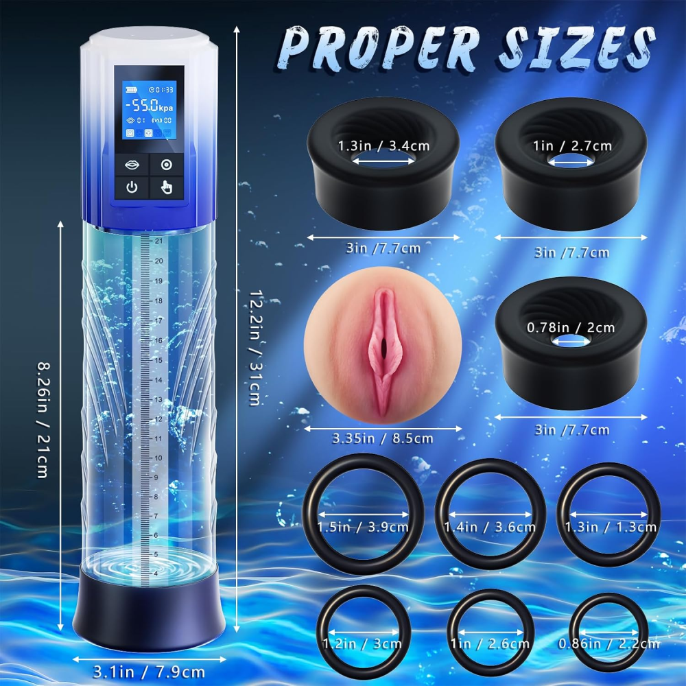 Male Sex Toys Penis Pump for Men - Adult Toys Electric Penis Enlarge Vacuum Pump, Waterproof High-Vacuum Penis Enlarg